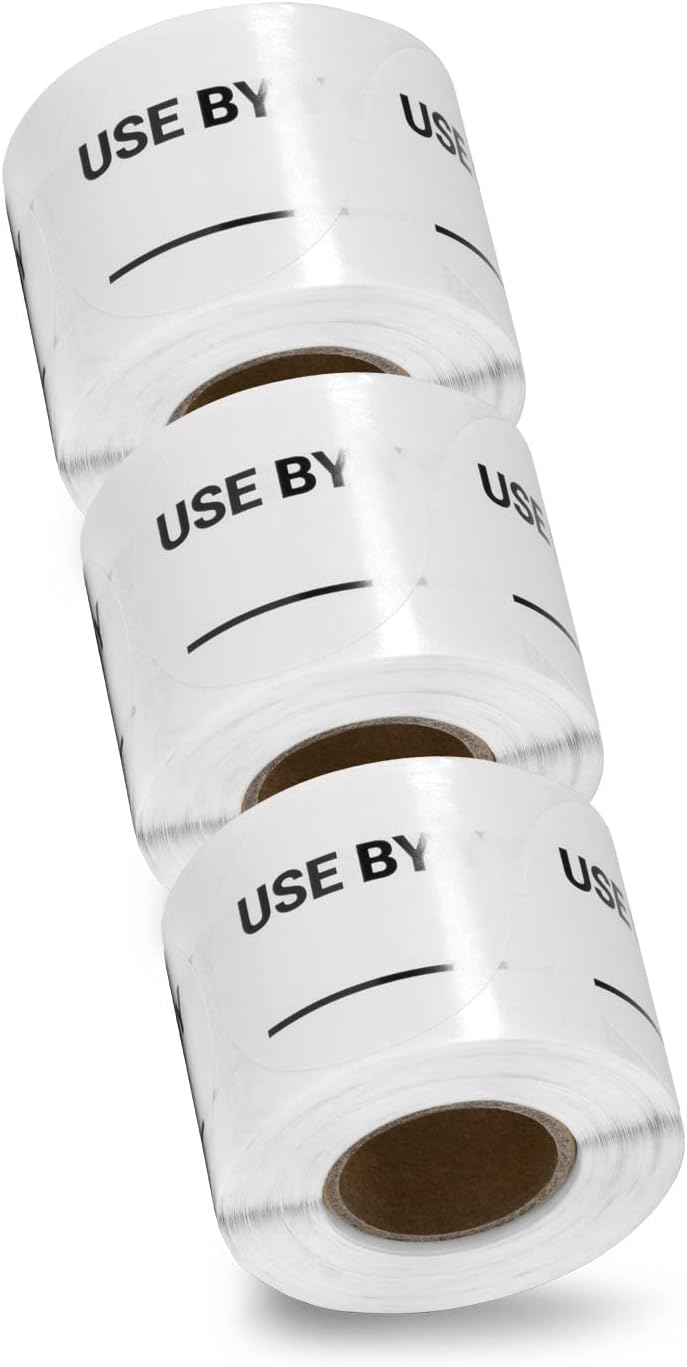 900 Use by Labels, 1.5 inch, Circle Dot Use by Date Stickers for Food