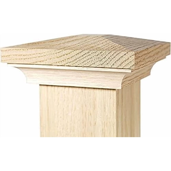 900 Series Peaked Wood Newel Post Cap for Interior Stairs, Fits 3.5" Post, 2-Pack,Red Oak by Island Post Cap