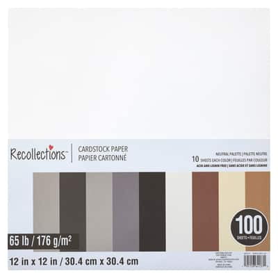 Recollections 900 Sheets Neutral Palette 12" x 12" Cardstock Paper ...