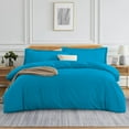 thumbnail image 1 of 900 Thread Count 100% Egyptian Cotton 3 Piece Duvet Set with Zipper Closure & Corner Queen/Full Queen/Full 3 Pc Duvet Set Color Turquise Blue Solid, 1 of 7