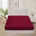 thumbnail image 1 of 900 Thread Count 100% Egyptian Cotton 3-Piece Fitted Sheet ( 1 Fitted Sheet + 2 Pillow Covers) 27 Inches Deep Pocket Size Full Color Burgundy Solid, 1 of 6