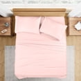 thumbnail image 1 of 900 Thread Count 100% Egyptian Cotton 4-Piece Bed Sheet Set (1 Flat, 1 Fitted Sheet, 2 Pillow Covers) 18 Inches Deep Pocket Size California-King Color Pink Solid, 1 of 6