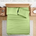 thumbnail image 1 of 900 Thread Count 100% Egyptian Cotton 4-Piece Bed Sheet Set (1 Flat, 1 Fitted Sheet, 2 Pillow Covers) 18 Inches Deep Pocket Size Twin Color Sage Solid, 1 of 6