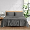 thumbnail image 1 of 900 Thread Count 100% Egyptian Cotton 4-Piece Bed Sheet Set (1 Flat, 1 Fitted Sheet, 2 Pillow Covers) 24 Inches Deep Pocket Size Full Color Grey Stripe, 1 of 5