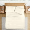 thumbnail image 1 of 900 Thread Count 100% Egyptian Cotton 4-Piece Bed Sheet Set (1 Flat, 1 Fitted Sheet, 2 Pillow Covers) 27 Inches Deep Pocket Size Twin Color Ivory Solid, 1 of 6