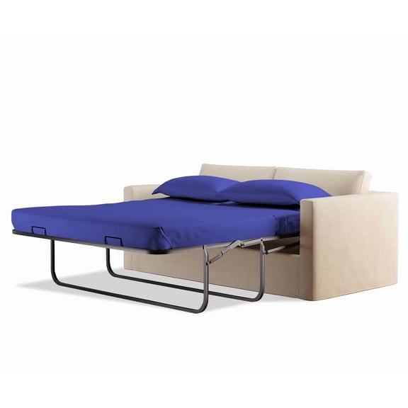 900 Thread Count 100% Egyptian Cotton Sleeper Sofa Bed Sheet Set Solid Twin Size (36" x 72" x 10") with 4 -PCS Fitted Straps Color Royal Blue