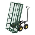 thumbnail image 1 of 900 lbs Steel Garden Dump Cart with Removable Sides, Convert to Flatbed, Heavy Duty Yard Cart with 180°Rotating Handle & 10" All Terrain Wheels, Utility Dump Wagon for Lawn Farm Backyard, 1 of 8