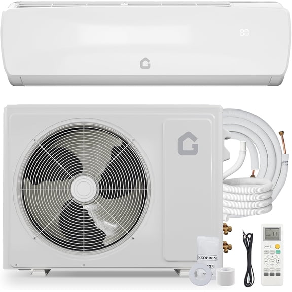 9000 BTU 19 SEER2 Ductless Mini-Split AC with Heat  Ultra-Quiet 115V Wall-Mount System Cools/Heats Up to 450 Sq.Ft, Includes Installation Kit & Remote