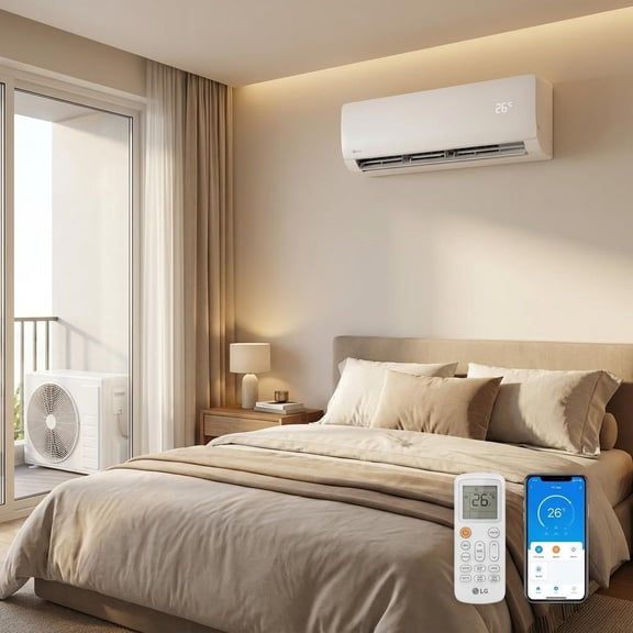 9000 BTU Mini Split AC & Heat Pump, 20 SEER2 Inverter, Ultra Quiet, All-Climate Performance, WiFi Remote, 208-230V, 450 Sq.Ft Coverage