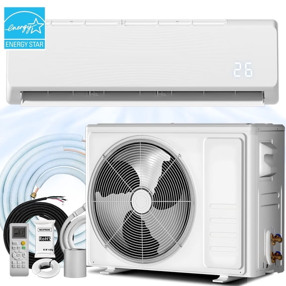 Topcobe 27000 BTU 3 Zone 19 SEER2 Mini Split AC with Heat Pump-9K + 9K ...