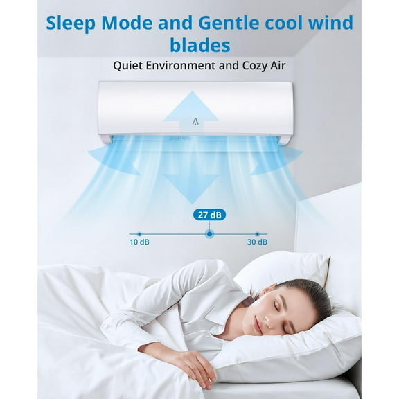 9000 BTU Mini Split Air Conditioner Heat Pump System - Energy Efficient Cooling, Quiet Operation, Smart Technology, 20 SEER2, and Easy Installation