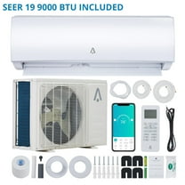 9000 BTU Mini Split Air Conditioner & Heater, 19 SEER2 Wall Mounted AC with Wifi & Remote Control, Cools up to 450 Sq.ft, White