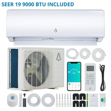 9000 BTU Mini Split Air Conditioner & Heater, 19 SEER2 Wall Mounted AC with Wifi & Remote Control, Cools up to 450 Sq.ft, White