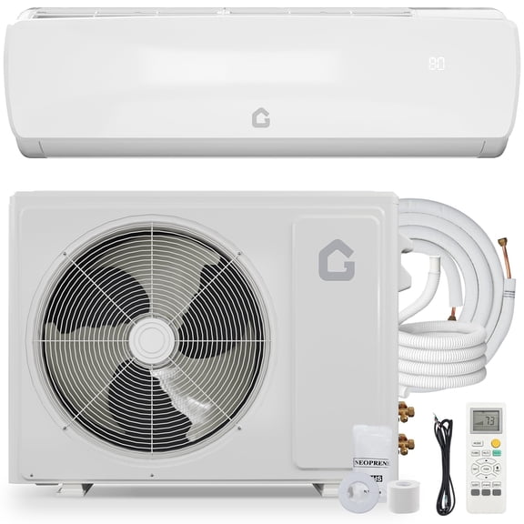 9000 BTU Split Air Conditioner & Heat Pump, 19 SEER2 Inverter Ductless AC with 10 Ft Copper Line Set, 5 Modes, 42 dB Quiet, Cools & Heats Rooms up to 450 Sq.Ft