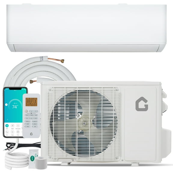 9000 Btus Mini Split Air Conditioner & Heater, 23 SEER2 Wall Mount AC Unit w/Heat Pump, Split AC Unit Ductless Inverter System, Cools Rooms up to 500 Sq. Ft. Wifi Enabled & Installation Kit