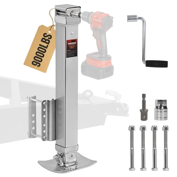 9000 lbs Heavy Duty Trailer Jack, Adjustable Drop Leg, for Utility Trailers, Yacht Trailers, Boat Trailer Jack