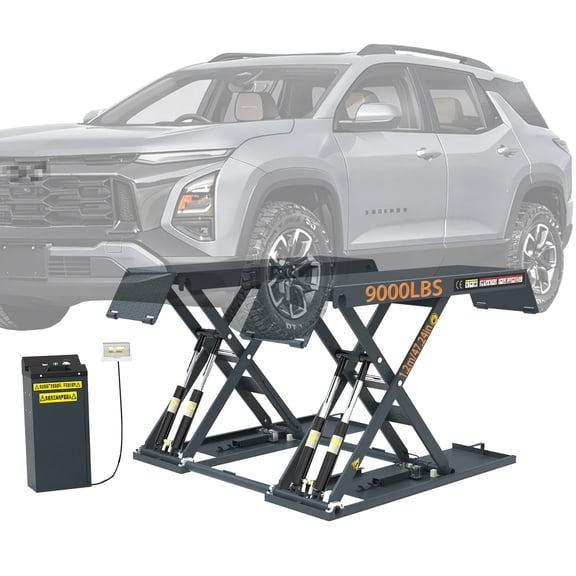 9000 lbs Mid-Rise Scissor Lift, Portable Car Lift with Mobile Kit, 110V Electric Hydraulic Power Unit, 47" Max Lifting Height for Home Garage and Professional Auto Repair