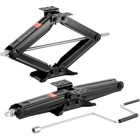 **9000 lbs rv scissor jacks, 4-23.4 in rv stabilizer leveling scissor jacks, set of 2, heavy duty stabilizer jack with crank handle, socket and bubble levels, not easily bent or deformed