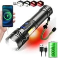 thumbnail image 1 of 90000 Lumens Powerful Flashlight, Rechargeable Waterproof Searchlight Super Bright Handheld Led Flashlight with USB Zoom Torch for Emergency Hiking Hunting Camping, 1 of 11