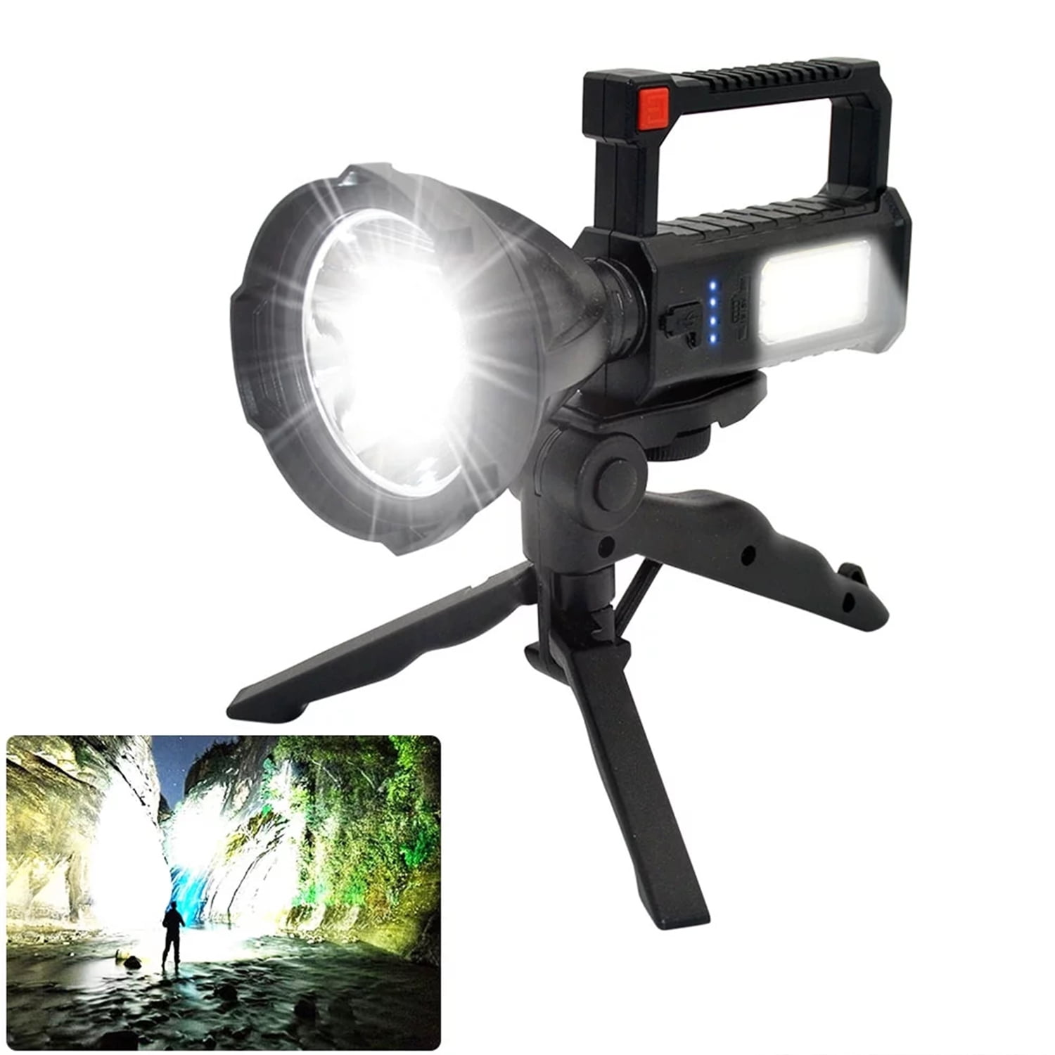 9000 Lumen Flashlight LBE 9000 Lumen Rechargeable Spotlight – 10000mAh ...