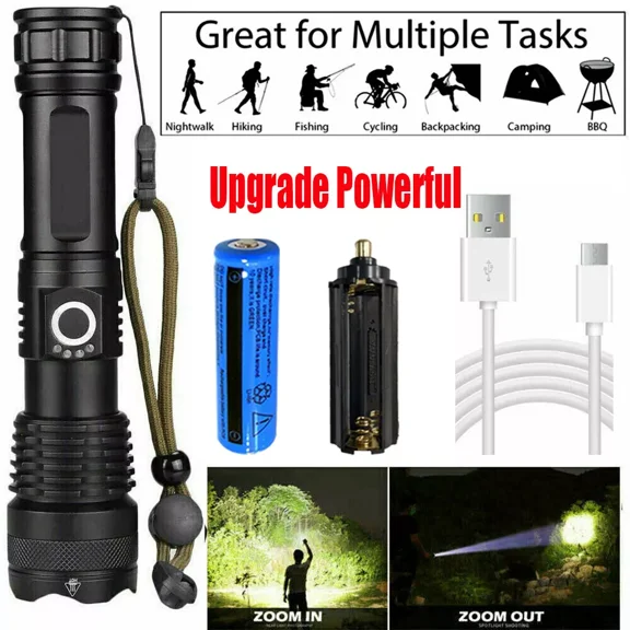 9000000 Lumens Super Bright Led Flashlight Tactical Rechargeable Led Work Lights