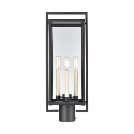 Elk Home Gladwyn 21.5-inch High 3-Light Outdoor Post Light in Matte Black