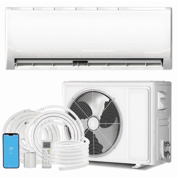 KEYTEK 9000BTU Mini Split Air Conditioner & Heater 19 SEER2 115V,Wall-Mounted AC Unit Heat Pump,WIFI & Remote Control,Cools up to 750 Sq. ft