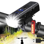 9000LM Super Bright LED Bike Light USB Rechargeable Bicycle Front Rear Headlight, 5 Modes, IPX5 Waterproof, USB Rechargeable, Safety Brightness