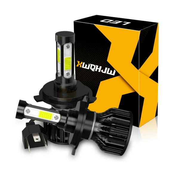 9003 H4 LED Headlight Bulbs Kit Hi/Lo Beam 6000K 60W 10000LM White IP67 Waterproof, 2 Bulbs