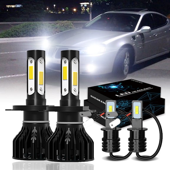 9003 H4 LED High/Low Beam Headlight Bulbs for 2007-2010 Pontiac G3 H3 Fog light Bulbs