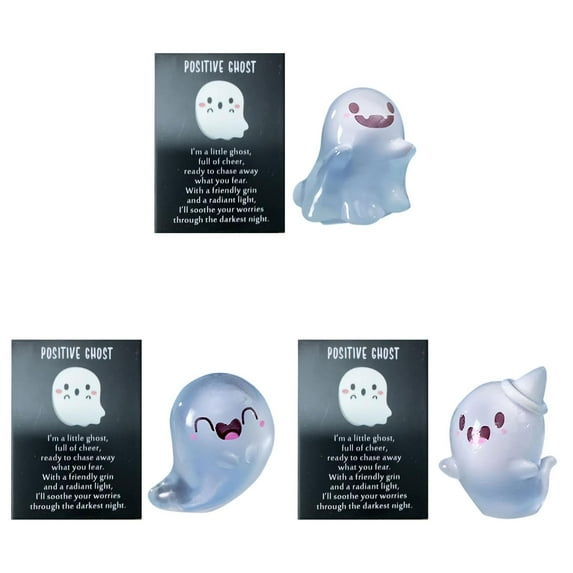 kjfeif 3 pcs Halloween Figures with Box Luminous Miniature Resin Figurines GlowIn The Dark Resin for Landscape Patio Garden Yard Party Village Crafts