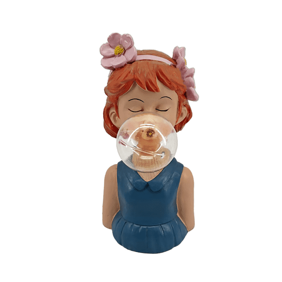 kjfeif Enchanting Powered Little Girl Bubble Blowing Statue: Automatic Garden Ornament for Outdoor Tale and Yard Decor forLawn, Tree Display