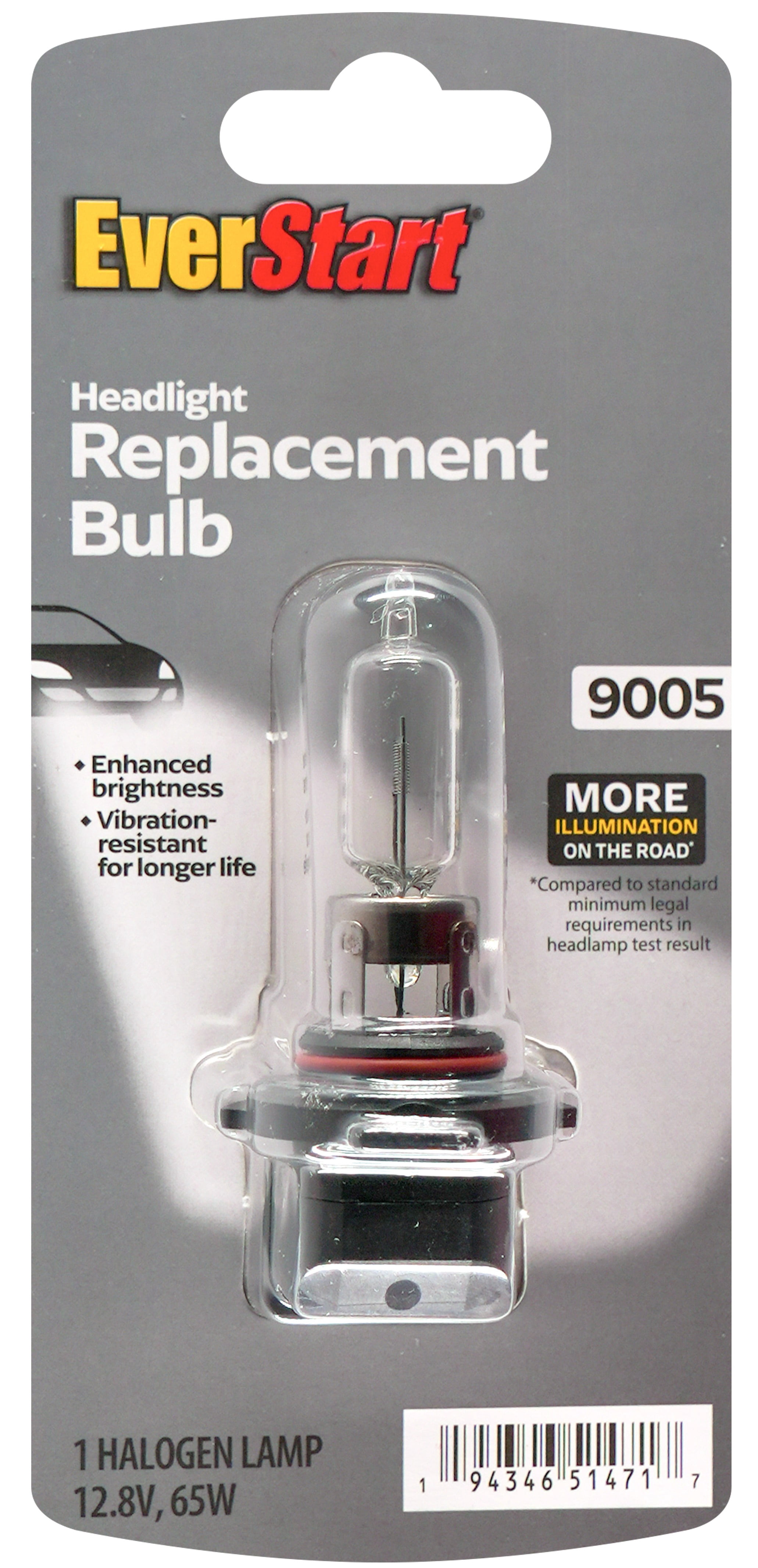 EverStart 9005 Halogen Headlight Bulb, 1 pack, Compatible with Multiple Cars