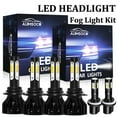 thumbnail image 1 of 9005 9006 880 Bulbs Combo Pack of 6 High Low Beam Fog Lights Super Bright White LED Headlights 8000 Lumens 6000k Kit Plug-N-Play For GMC Envoy 2002 2003 2004 2005-2009, 1 of 15