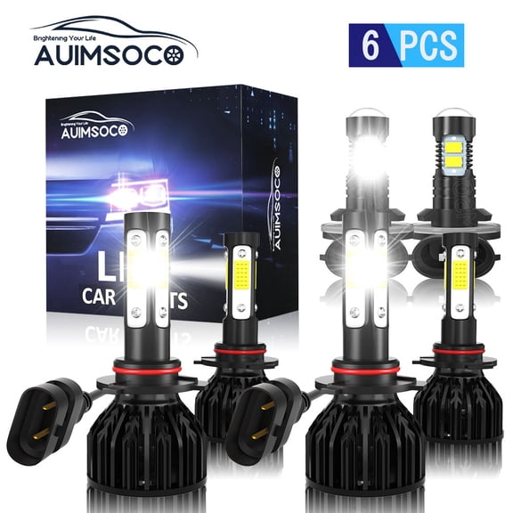 9005 9006 881 LED Headlight Hi-Low Beam Fog Light Combo For Oldsmobile Custom Cruiser 1990 1991 1992 6000K Cool White 4000LM Super Bright High Power Lamps, Easy Install