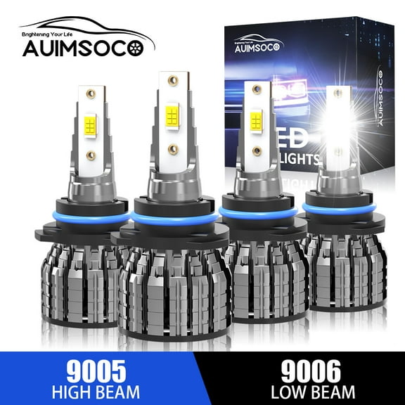 9005+9006 Hi-Lo Beam 4Pcs Led Headlight Combo Super Bright White 6000k Kit 8000LM Bulbs For Lexus LS400 1998-2000 Plug-N-Play Canbus No Error