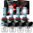 thumbnail image 1 of 9005+9006 LED Front Headlight High Low Beam Bulbs 6000K White 4x - for 2008 2009 Suzuki GSXR600 GSXR750, 1 of 12