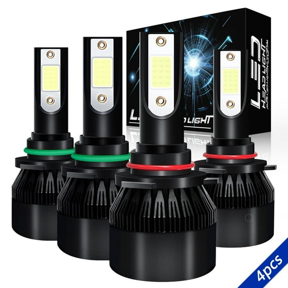 9005 9006 LED Headlight Bulbs Combo HB3 HB4 High Low Beam 6000K White Conversion Kit