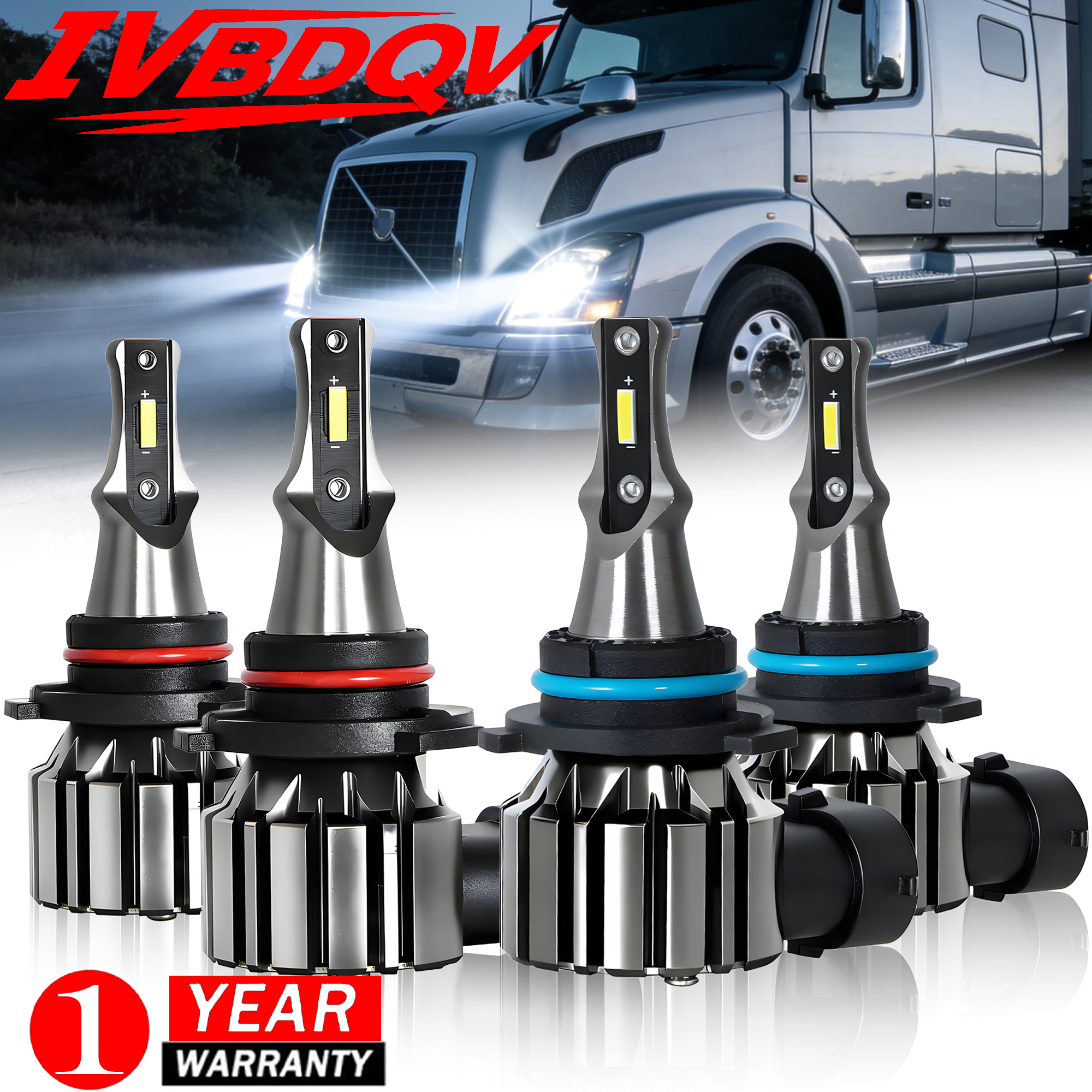 United Pacific Crystal Projection LED Headlight For 2004+ Volvo VN / VNL – Driver Side (Chrome Housing)