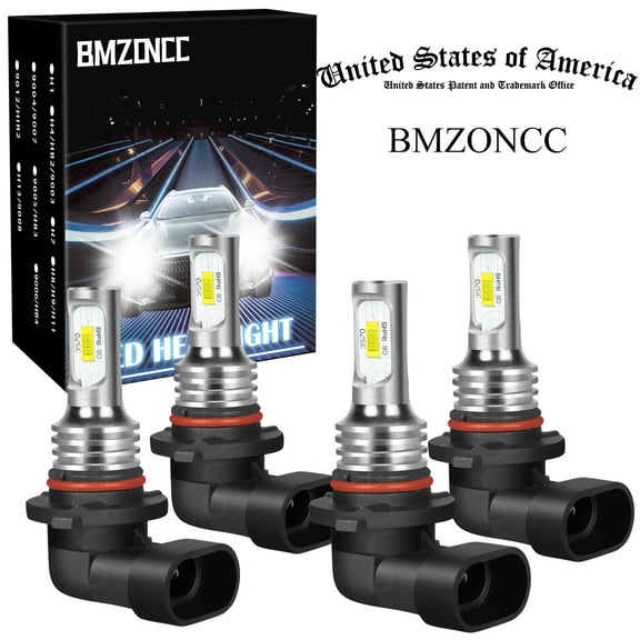 9005 9006 LED Headlight Bulbs, High Low Beam Replacement,3800LM 6000K White, Wireless Headlight LED Bulbs, Pack of 4