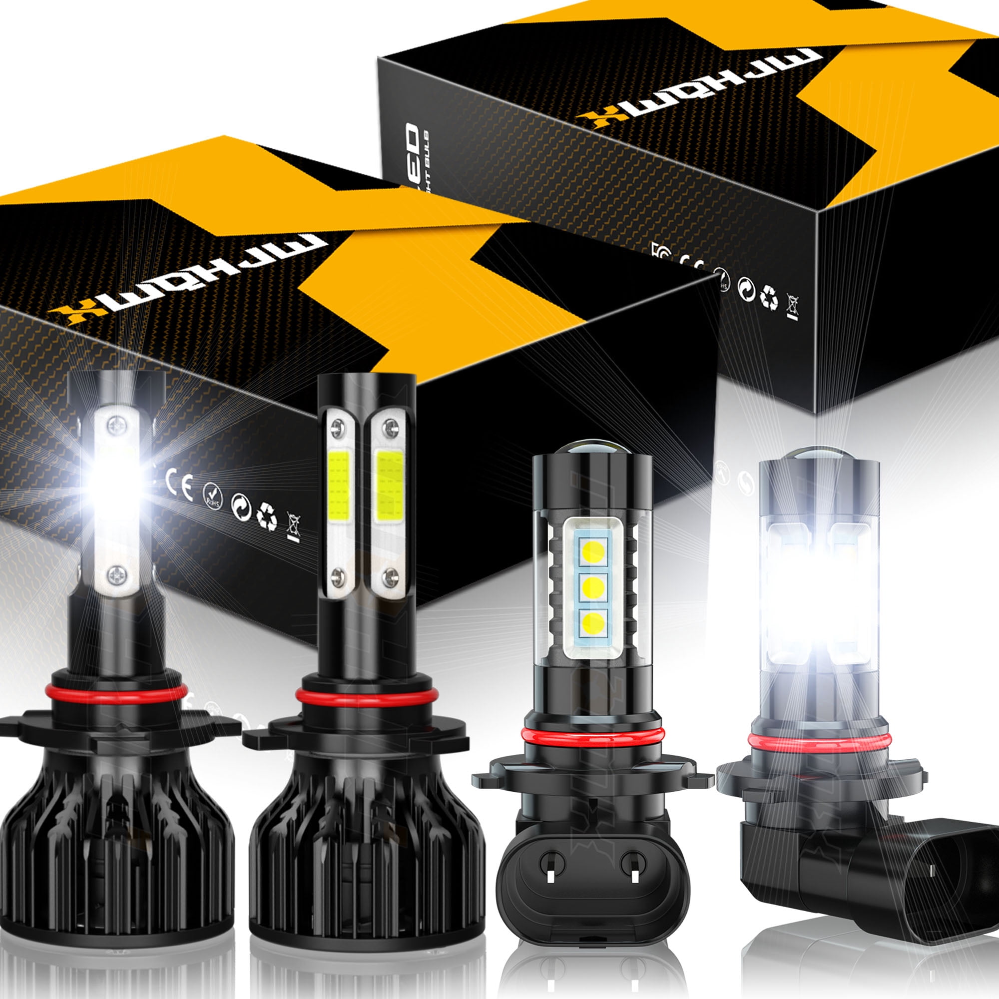 9005 9006 LED Headlight Bulbs Kit 350% Brighter Hi/Lo Beam Fog Light ...