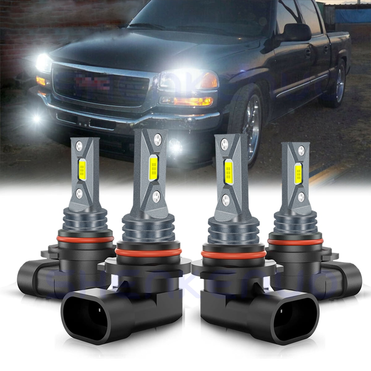 6-Piece LED Light Bulb Combo For Chevy Silverado 1500/2500/3500HD 1999-2002 - High/Low Beam & Fog Lights