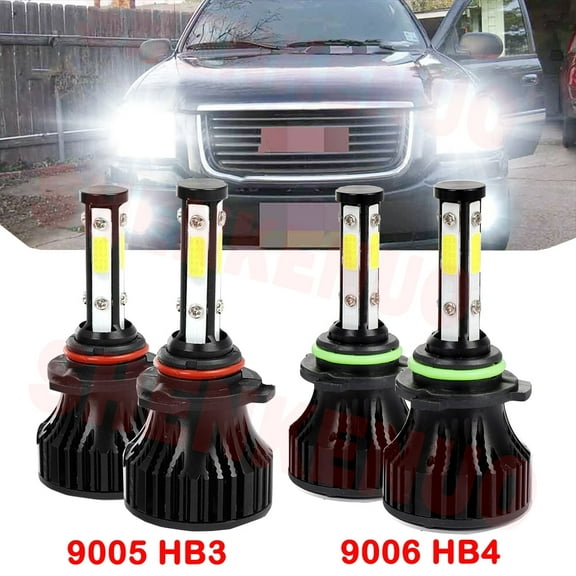 9005 9006 LED Headlight Bulbs for GMC Savana 1500 1996-2010 2011 2012 2013 2014 High&Low Beam 4pcs