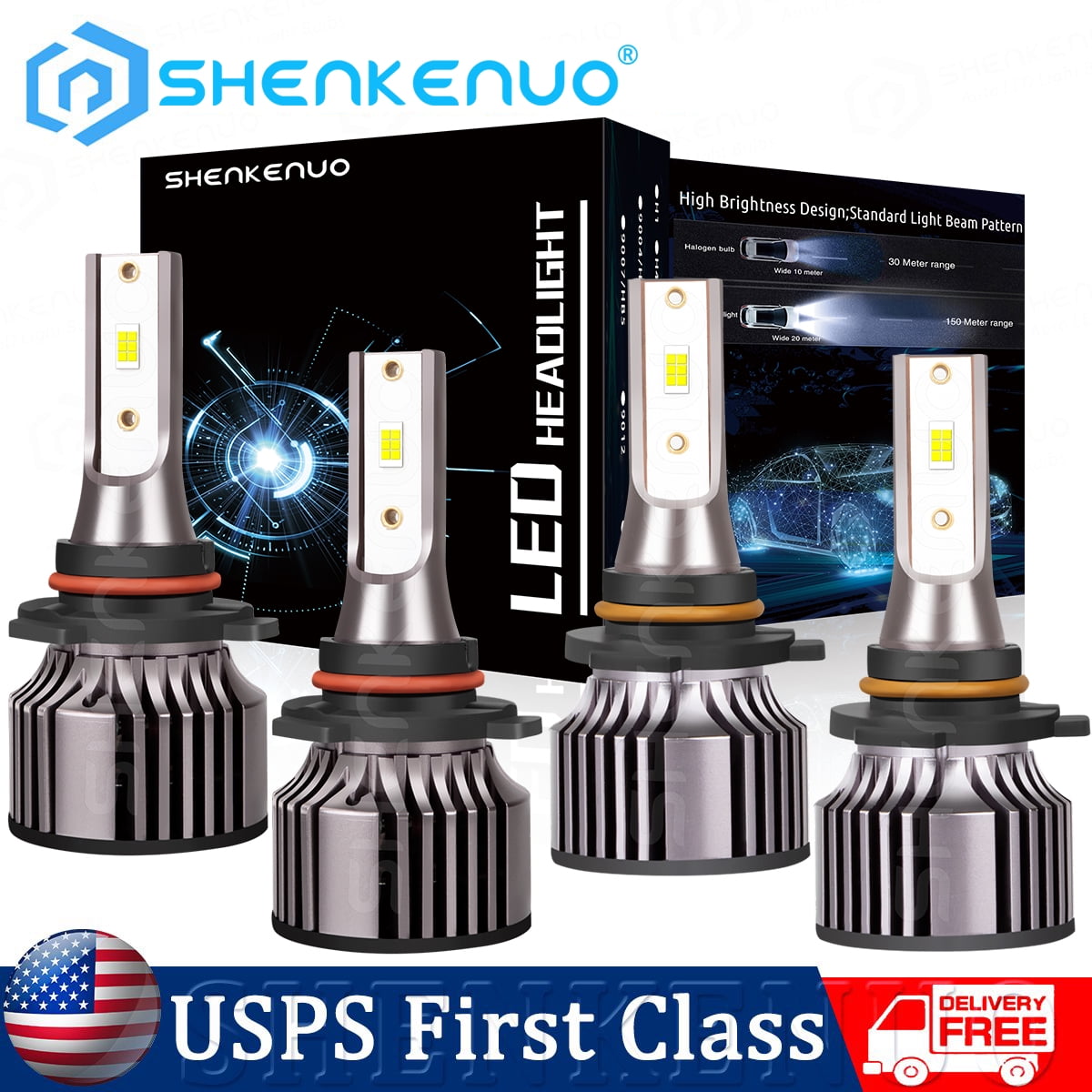Kit De 4 Bombillas LED 9005/9006 Para Faros De Chevy C10, C/K 1500, Tahoe, Silverado (1994-1998) – 6000K, IP68