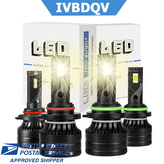 9005 9006 LED Headlights Kit Combo Bulbs 6000K,For Chevy Tahoe 1995-2006 White LED Headlight High/Low lamp Bulbs Combo Kit