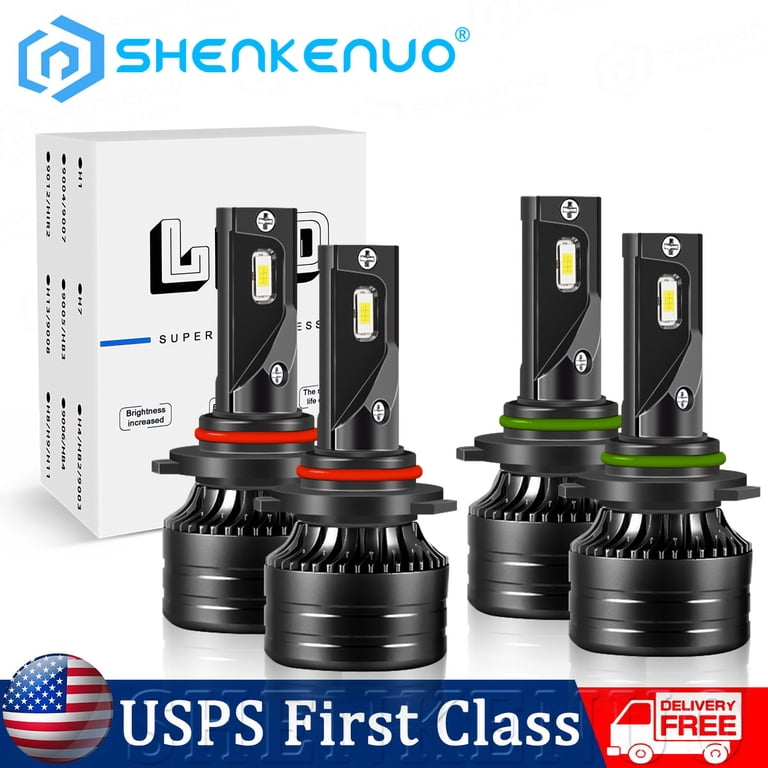 9005 9006 LED Headlights Kit Combo Bulbs 6500K High Low BEAM Super White Bright 9005 9006 LED Headlights Kit Combo Bulbs 6500K High Low BEAM Super White Bright