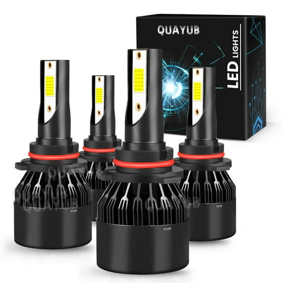 9005 9006 LED Headlights Kit Combo Bulbs 8000K/6000K High Low Beam Super Bright