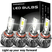 9005 9006 LED Headlights Kit Combo Bulbs  High Low Beam Super Cool White Bright 4pcs