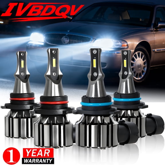 9005 9006 Led Headlight Bulbs for Buick LeSabre 2000-2005 Hi/Lo Beam 6000k White 4pcs