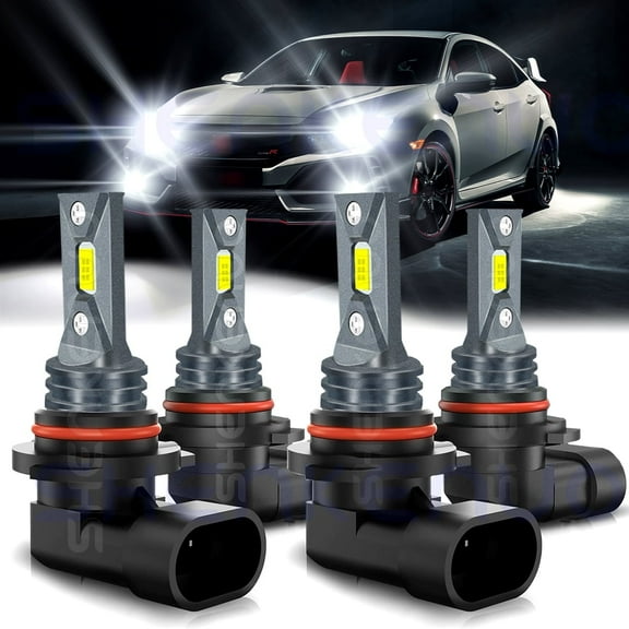 9005 9006 Led Headlight Bulbs for Honda Civic 2006 -2012 2013 high/low beam 6000k white